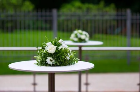 Simple flower arrangement on a table Stock Photos