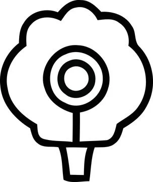 Simple flower with concentric circles icon Stock Illustration
