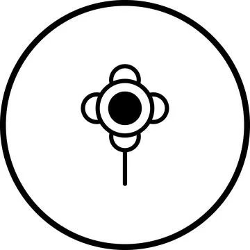 Simple flower illustration in a circle representing growth and natural beauty Stock Illustration