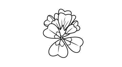Simple flower line art drawing Stock Illustration