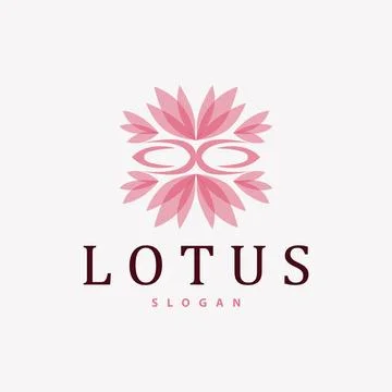 Simple Flower Logo, Vector Ornamental Plant Line Design for Business Brand,.. Stock Illustration