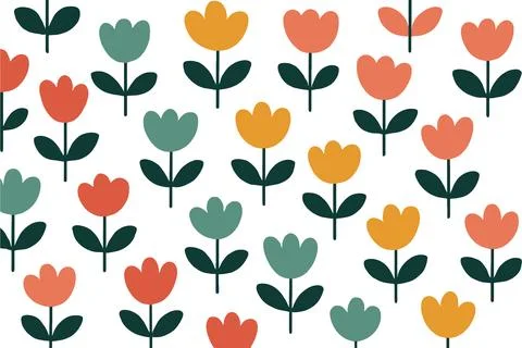 Simple flower pattern seamless repeat design イラスト素材