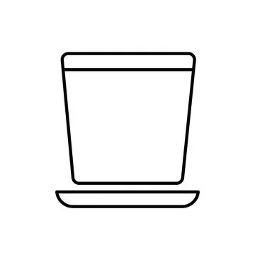 Simple flower pot vector outline icon. EPS 10..... Plants in black for interi Stock Illustration