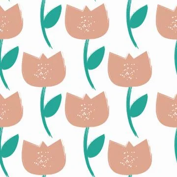 Simple Flower Seamless Pattern Background Vector Illustration Stockillustratie