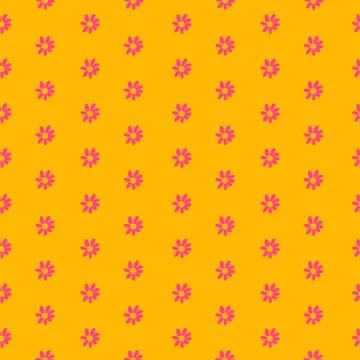 Simple Flower Seamless Pattern on Background. Illustration 스톡 일러스트