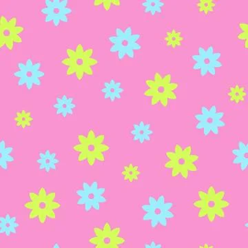 Simple flower seamless pattern on light pink Stock Illustration