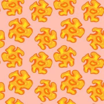 Simple flower seamless pattern, summer spring, bright vivid colors Stock Illustration