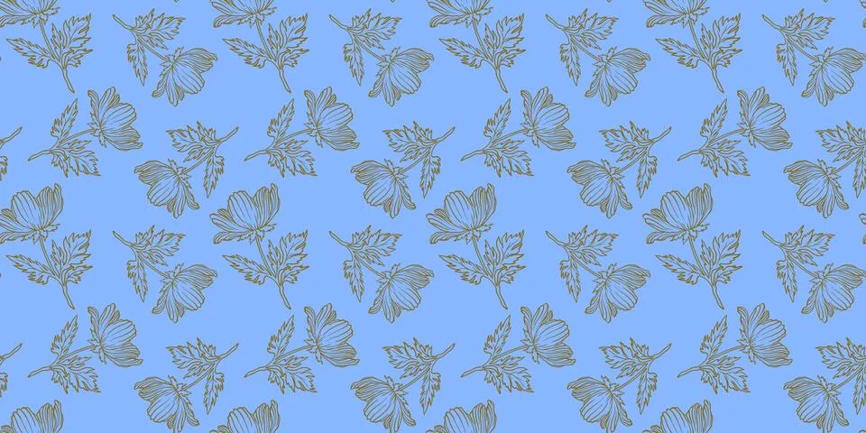 Simple flower seamless pattern, summer spring, bright vivid colors Stock Illustration