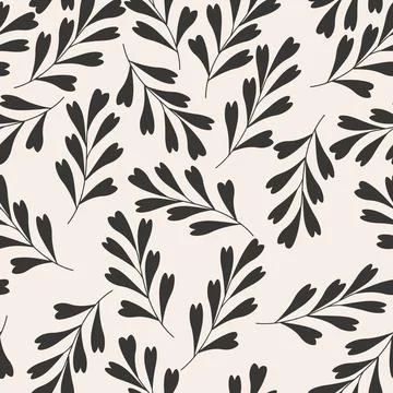 Simple flower twig seamless pattern design Stock Illustration