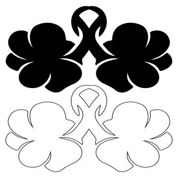 Simple Flower vector art black and white Stock Illustration