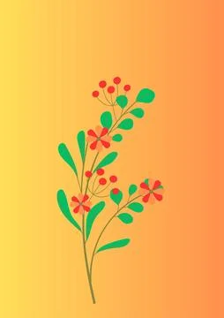 Simple flower wall art Stockillustratie