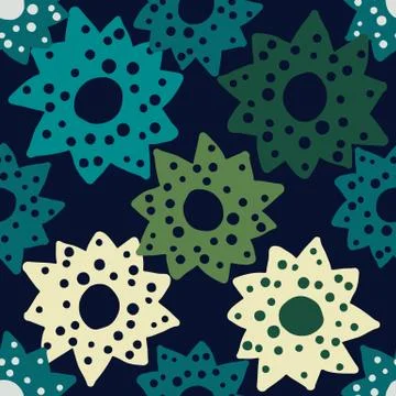 Simple flowers seamless pattern. Floral print with daisies flowers. Illustrazione stock