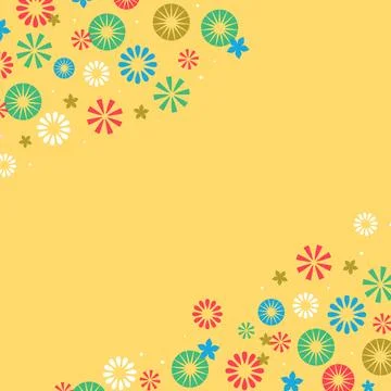 Simple flowers spring summer vector design background for your work at 2023 year Illustrazione stock