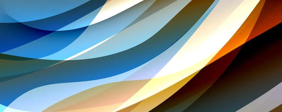 Simple fluid color gradient abstract background with dynamic wave line effect Illustrazione stock