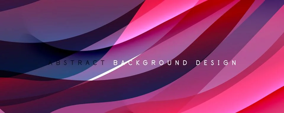 Simple fluid color gradient abstract background with dynamic wave line effect Stock Illustration