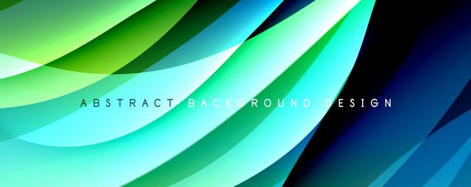 Simple fluid color gradient abstract background with dynamic wave line effect Stock Illustration
