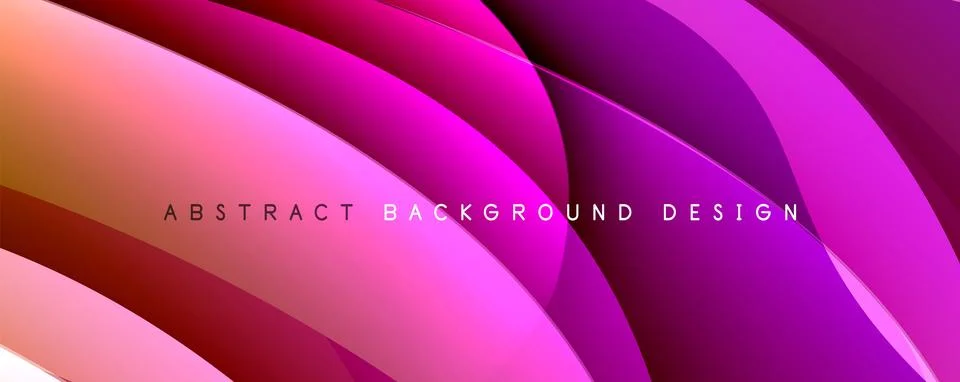 Simple fluid color gradient abstract background with dynamic wave line effect Illustrazione stock