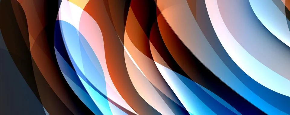 Simple fluid color gradient abstract background with dynamic wave line effect Stock Illustration