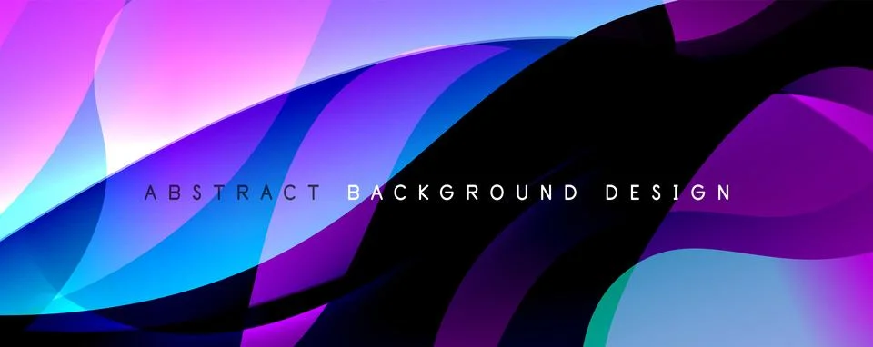 Simple fluid color gradient abstract background with dynamic wave line effect 스톡 일러스트