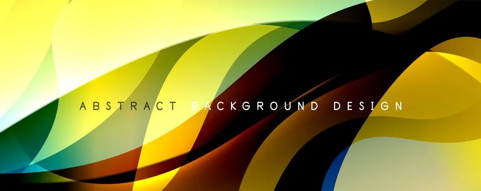 Simple fluid color gradient abstract background with dynamic wave line effect Illustrazione stock