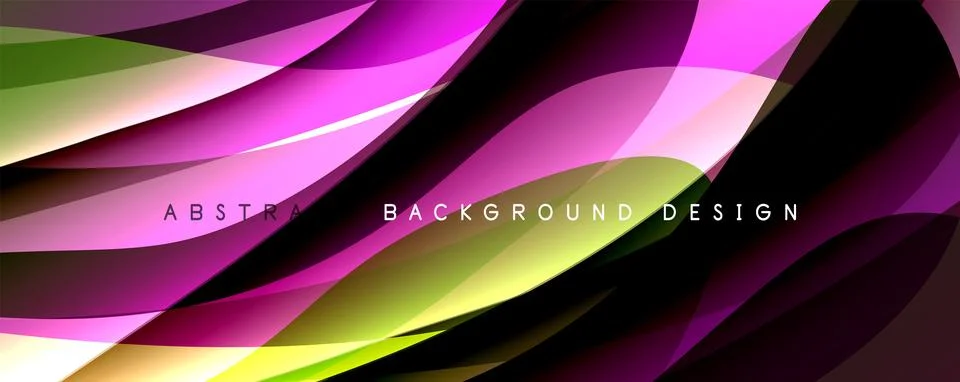 Simple fluid color gradient abstract background with dynamic wave line effect イラスト素材