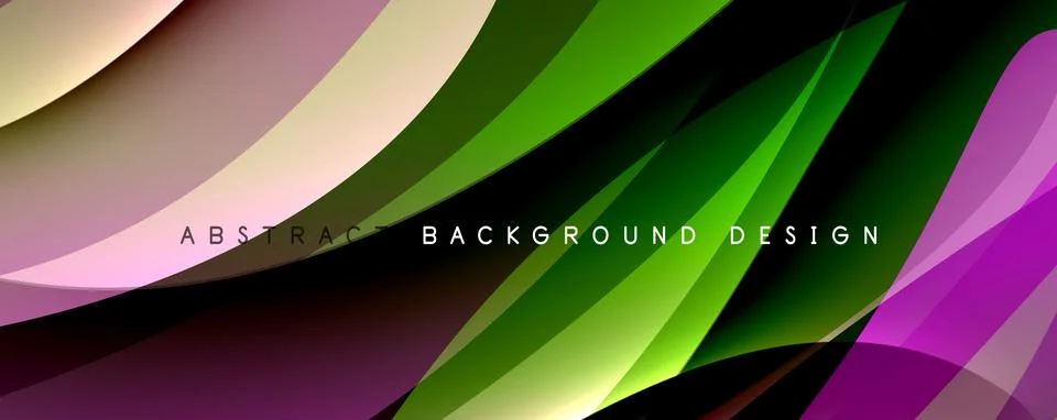 Simple fluid color gradient abstract background with dynamic wave line effect Stock Illustration