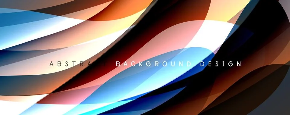 Simple fluid color gradient abstract background with dynamic wave line effect Illustrazione stock