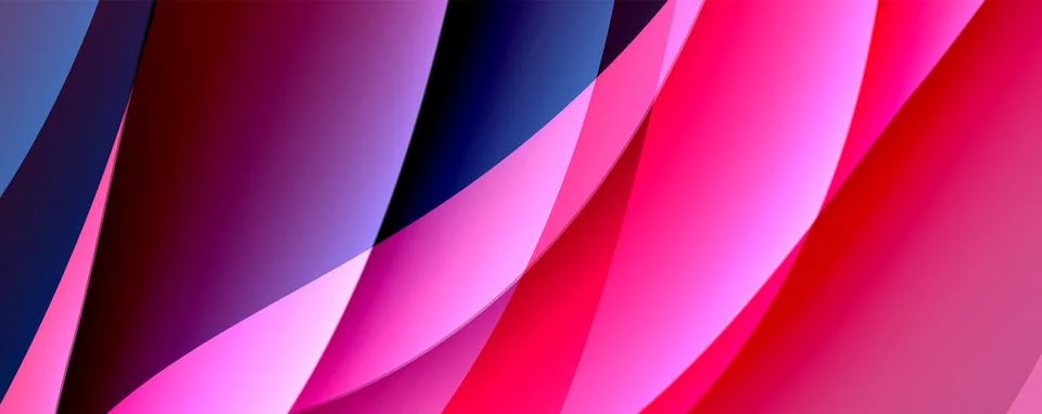 Simple fluid color gradient abstract background with dynamic wave line effect Stock Illustration
