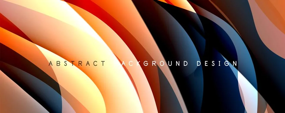 Simple fluid color gradient abstract background with dynamic wave line effect Stock Illustration