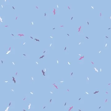 Simple flying birds seamless vector blue pattern Stock-Illustration