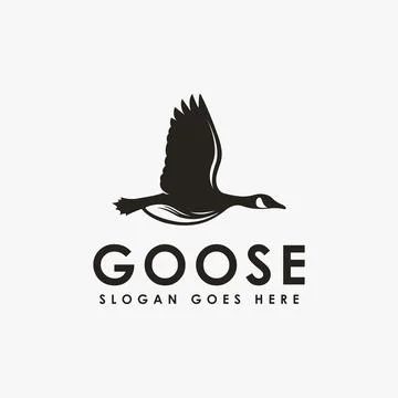 Simple Flying Goose logo icon vector on white background Stock Illustration