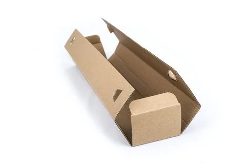 Simple foldable box for packaging on a white Stock Photos