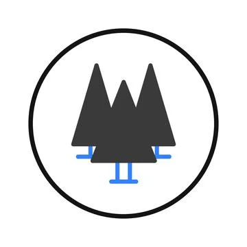 Simple forest concept illustration featuring evergreen trees for a minimali.. Stock Illustration