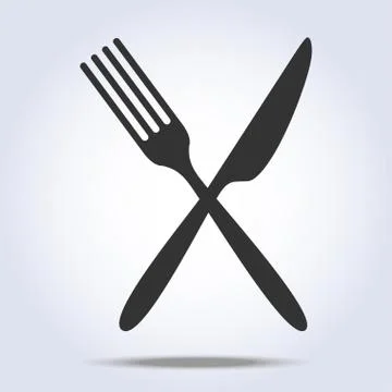 Simple fork and knife icon Stock Illustration