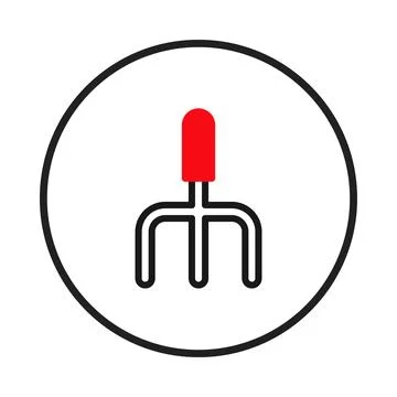 Simple fork design within circular border provides gardening or farming con.. Stock Illustration
