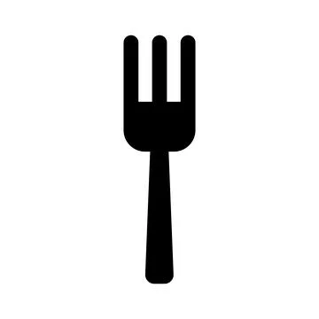 Simple fork silhouette icon. Vector. Stock Illustration