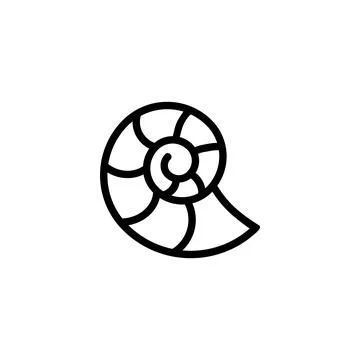 Simple fossil icon. Ammonite. Vector. Illustrazione stock