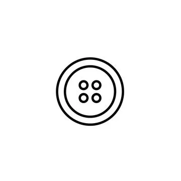 Simple four hole clothing button line art vector icon for fashion and sewing Stock Illustration