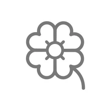 Simple four leaf clover line icon. Symbol and sign vector illustration design Stock Illustration