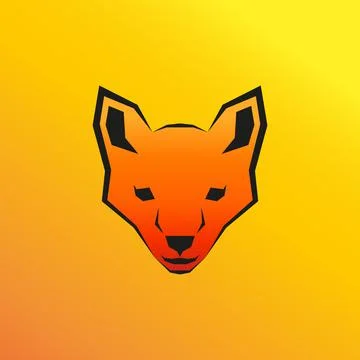 Simple Fox face mascot logo vector Stock Illustration