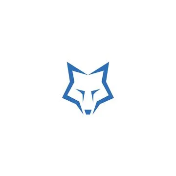 Simple fox head logo design Stock Illustration