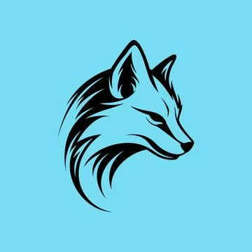 Simple fox head logo design Stock Illustration