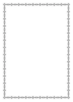 Simple frame with antique pattern for photo or letter. Stock Illustration