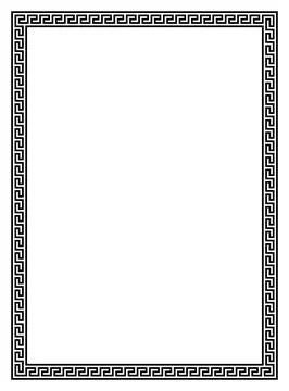 Simple frame with antique pattern for photo frame or letter border. Stock Illustration