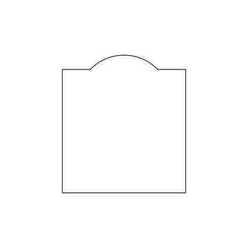 Simple Frame with Curve Line on the Top Stock Illustration