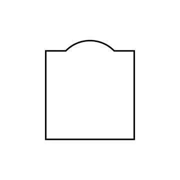 Simple Frame with Curve Line on the Top Stock Illustration