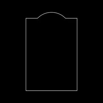 Simple Frame with Curve Line on the Top Stock Illustration