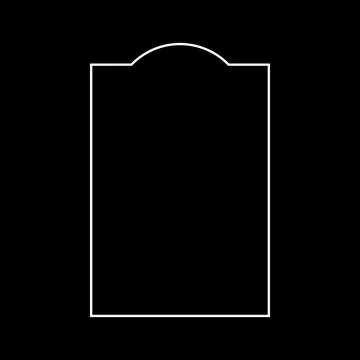 Simple Frame with Curve Line on the Top Stock-Illustration
