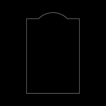 Simple Frame with Curve Line on the Top Stock Illustration