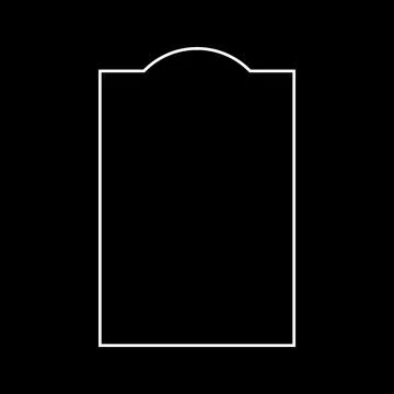 Simple Frame with Curve Line on the Top Stock Illustration